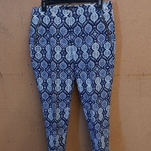 Blue and White Patterned Pants